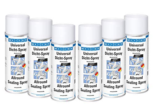 WEICON 6-11554400 schwarz Universal Dicht-Spray 6er-Set– 400 ml haftstarker Sprühkunststoff von WEICON