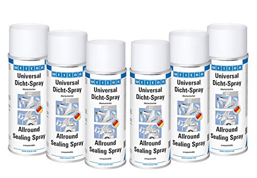 WEICON Universal Dicht-Spray 400 ml 6er Set | Dichtmittel für den Innen- und Außenbereich | Sprühkunststoff | wasserfest | grau von WEICON