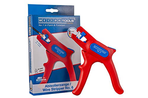 WEICON TOOLS Automatische Abisolierzange No. 6, Abisolierer für Kabel von 0,2-6 mm², bis 1.000 Volt, Made in Germany von WEICON