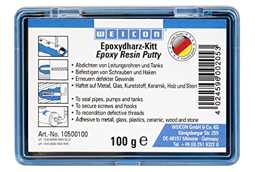 WEICON Epoxydharz-Kitt 10500100 100g knetbare Universal-Reparaturmasse im Komplettpaket von WEICON
