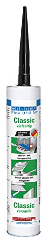 WEICON Flex 310 M Classic 1-Komponenten-Kleber elastisch Dichtstoff schwarz, 310 ml von WEICON