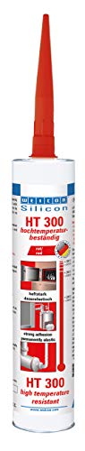 WEICON Silicon HT 300 310 ml | Hochtemperaturkleber für Dichtschnur & Dichtband, Ofenkleber, Kaminkleber, karminrot von WEICON