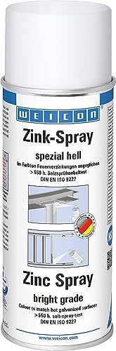 WEICON Zink-Spray spezial hell 400 ml | Rostschutzfarbe für alle Metalloberflächen | an frische Feuerverzinkung angeglichen, grau von WEICON