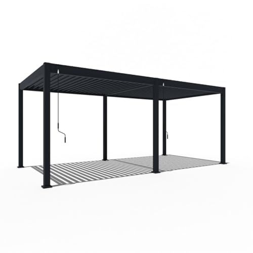 Pavillon Pergola 3x6m Terassenüberdachung freistehend mit Lamellendach verstellbar Gartenpavillon Hardtop wasserdicht stabil Winterfest Voll-Aluminium Grillpavillon wetterfest Weide Deluxe Anthrazit von Weide SONNENSCHUTZ