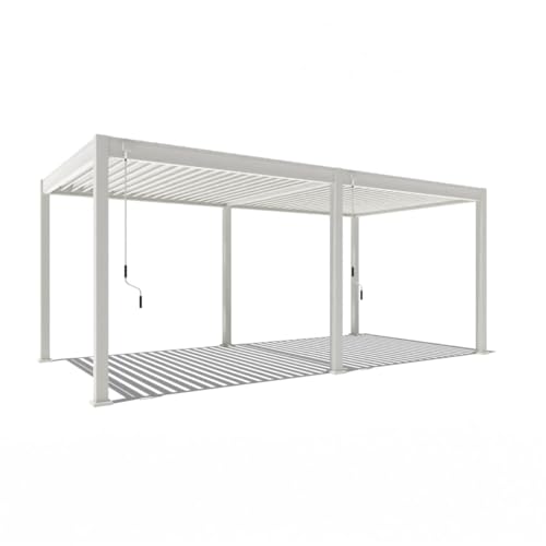 WEIDE® Deluxe Pavillon in Weiß mit Lamellendach 3x6 m I Rostfreie & Robuste Voll-Aluminium Pergola freistehend I Optimaler Schutz vor Sonne & Regen Dank verstellbaren Aluminium-Lamellen von Weide SONNENSCHUTZ