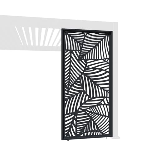 Weide Dekorative Lamellenwand Paneel Zubehör für Weide Pergola | Blatt-Design | Aluminium | Anthrazit, Weiß | 3 Breiten | Flexibler Sichtschutz und optimale Luftzirkulation (Anthrazit, 113 cm) von Weide SONNENSCHUTZ