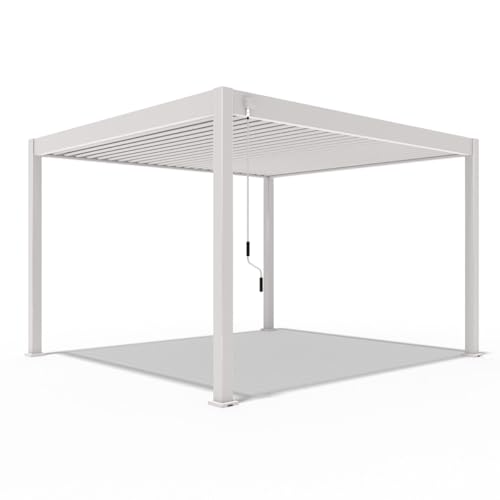 Weide Deluxe Plus Pavillon 3,6x4 m stabil aus Aluminium - Pergola freistehend mit Lamellendach - Garten Sonnenschutz - Wetterbeständig wasserdicht Winterfest - Gartenpavillon in Ivory Sand Weide Deluxe Plus Pavillon 3,6x4 m stabil aus Aluminium - Pergola freistehend mit Lamellendach - Garten Sonnenschutz - Wetterbeständig wasserdicht Winterfest - Gartenpavillon in Ivory Sand von Weide SONNENSCHUTZ