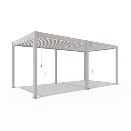 Weide Deluxe Plus Pavillon 3x6 m stabil aus Aluminium - Pergola freistehend mit Lamellendach - Garten Sonnenschutz - Wetterbeständig wasserdicht Winterfest - Gartenpavillon in Ivory Sand Weide Deluxe Plus Pavillon 3x6 m stabil aus Aluminium - Pergola freistehend mit Lamellendach - Garten Sonnenschutz - Wetterbeständig wasserdicht Winterfest - Gartenpavillon in Ivory Sand von Weide SONNENSCHUTZ