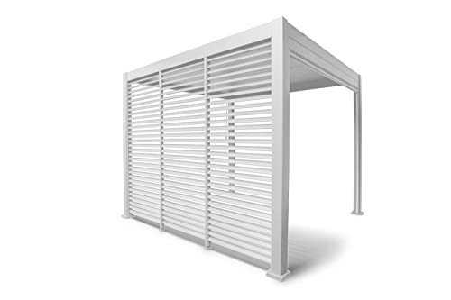 Weide Seitenwandpaneel aus Aluminium für Alu-Pavillon Weide oder Sorara Mirador, Pergola, Sichtschutz, Sonnenschutz (1,23 M, Weiß) von Weide SONNENSCHUTZ