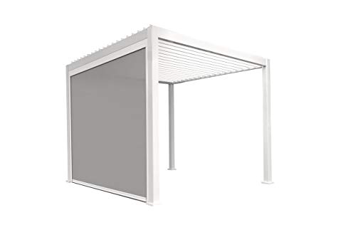 Weide Sonnenrollo Lamellendach für Alu-Pavillon Weide und Sorara Mirador, Pergola, Sonnenschutz, Sichtschutz (3,6 M, Weiß) von Weide SONNENSCHUTZ