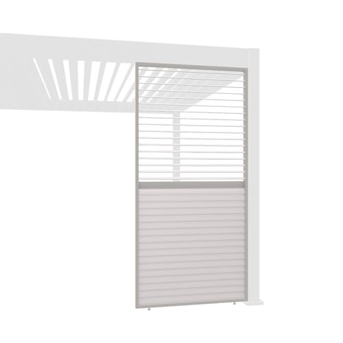Weide Verstellbare Horizontale Lamellenwand Paneel Zubehör für Weide Pergola | Aluminium | Ivory Sand | verstellbar | Flexibler Sichtschutz und optimale Luftzirkulation | 113 cm von Weide SONNENSCHUTZ