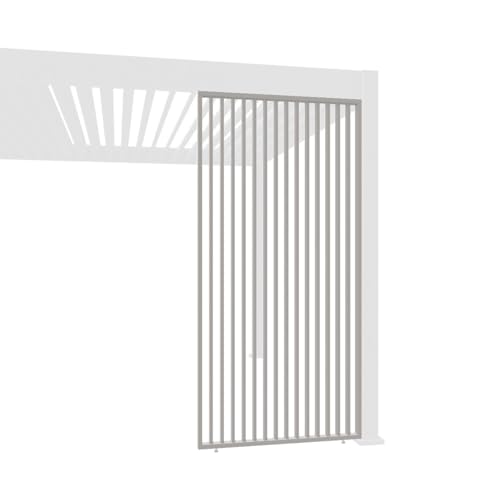 Weide Vertikale Lamellenwand Paneel Zubehör für Weide Pergola | Blatt-Design | Aluminium | Sand | 3 Breiten | Flexibler Sichtschutz und optimale Luftzirkulation - 123 cm von Weide SONNENSCHUTZ