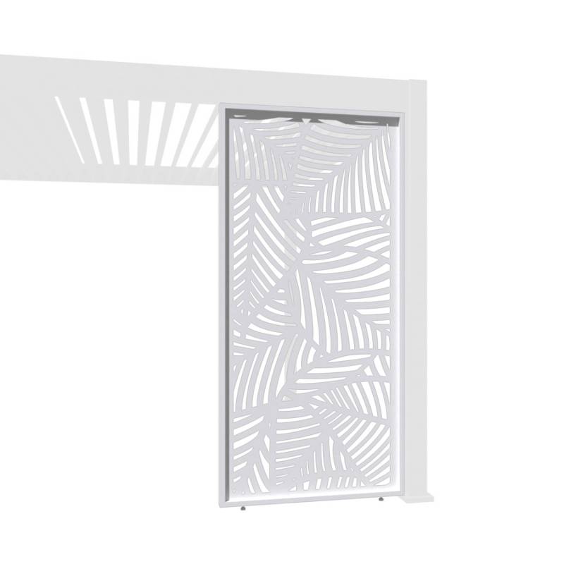 Weide Dekorative Aluminium Wand für Weide Pergola 1,23m Blattdesign in Weiß von Weide