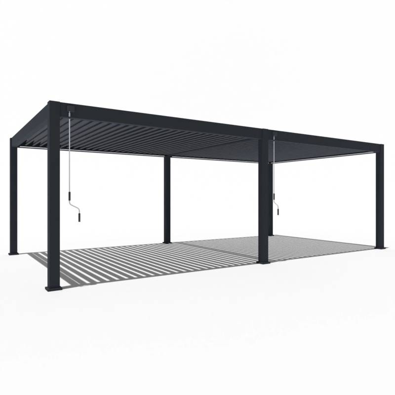 Weide Deluxe Plus Aluminium Pavillon 4 x 8 M Anthrazit Pergola Freistehend von Weide