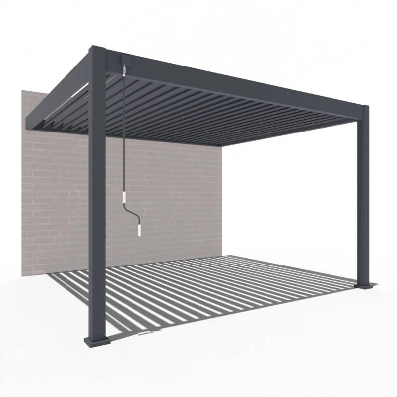 Weide Deluxe Wand Pergola Voll Aluminium 3 x 3,6 M Lamellendach Anthrazit Pavillon von Weide