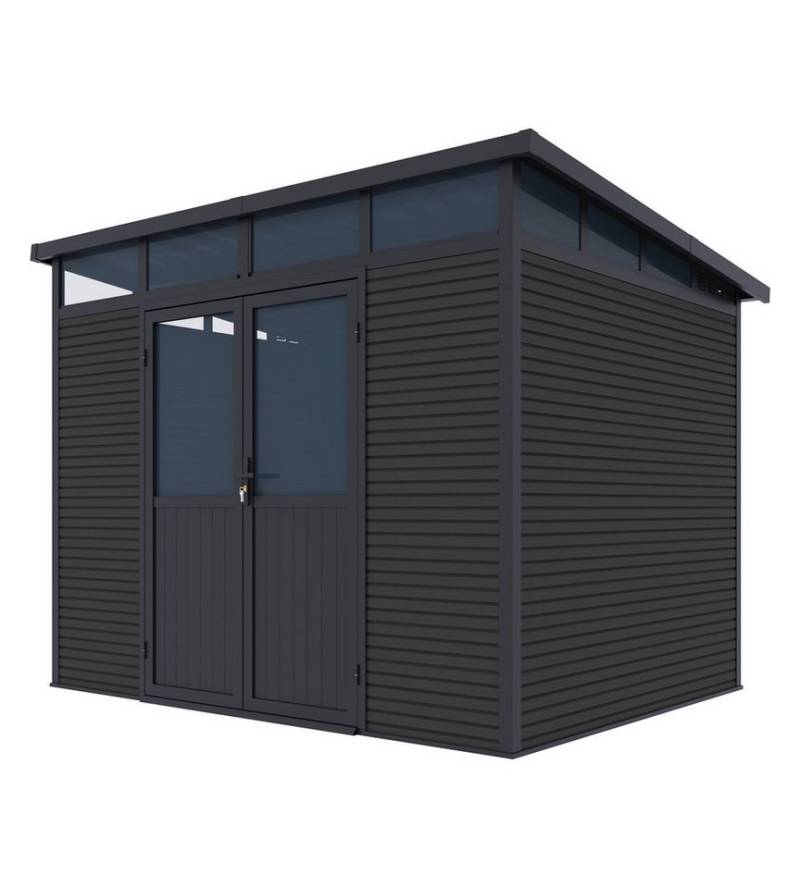Weide Gartenhaus Weide Aluminium & WPC Gartenhaus 278x218x226cm Anthrazit, BxT: 218x278 cm von Weide
