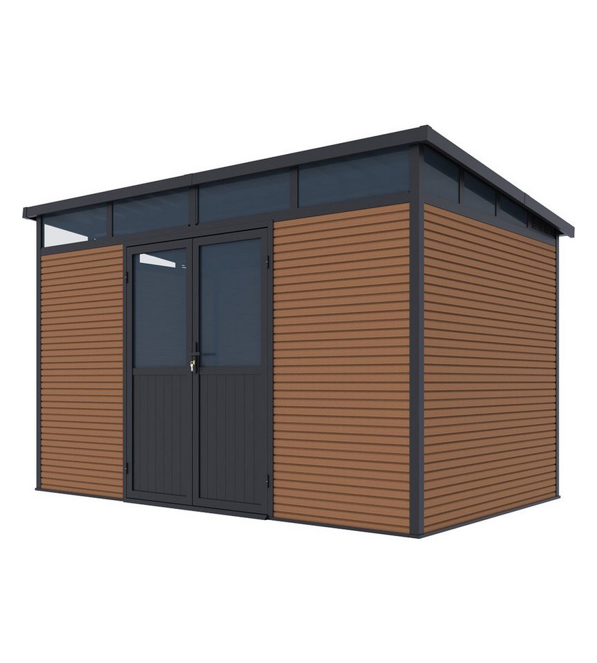 Weide Gartenhaus Weide Aluminium & WPC Gartenhaus 338x218x226cm Teak, BxT: 218x338 cm von Weide