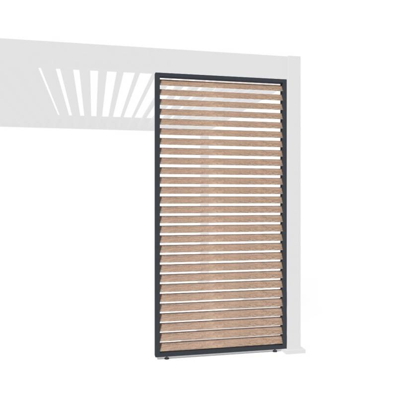 Weide Holzoptik Lamellenwand für Weide Pergola 1,23m in Anthrazit aus Aluminium von Weide