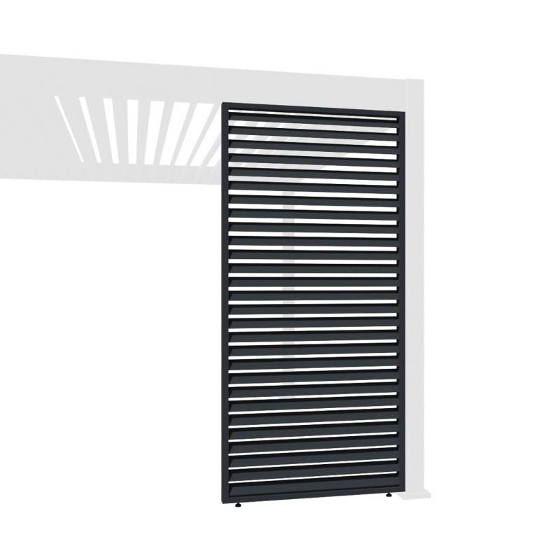 Weide Horizontale Lamellenwand für Weide Pergola 1,23m in Anthrazit aus Aluminium von Weide