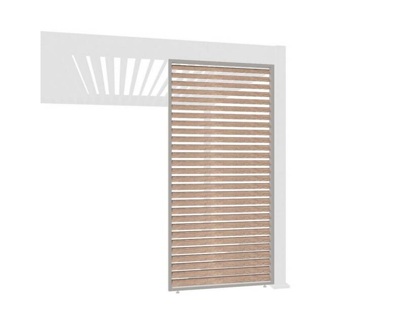 Weide Pavillonseitenteil Holzoptik Lamellenwand für Pergola aus Aluminium 3 Maße, 93x234 cm von Weide