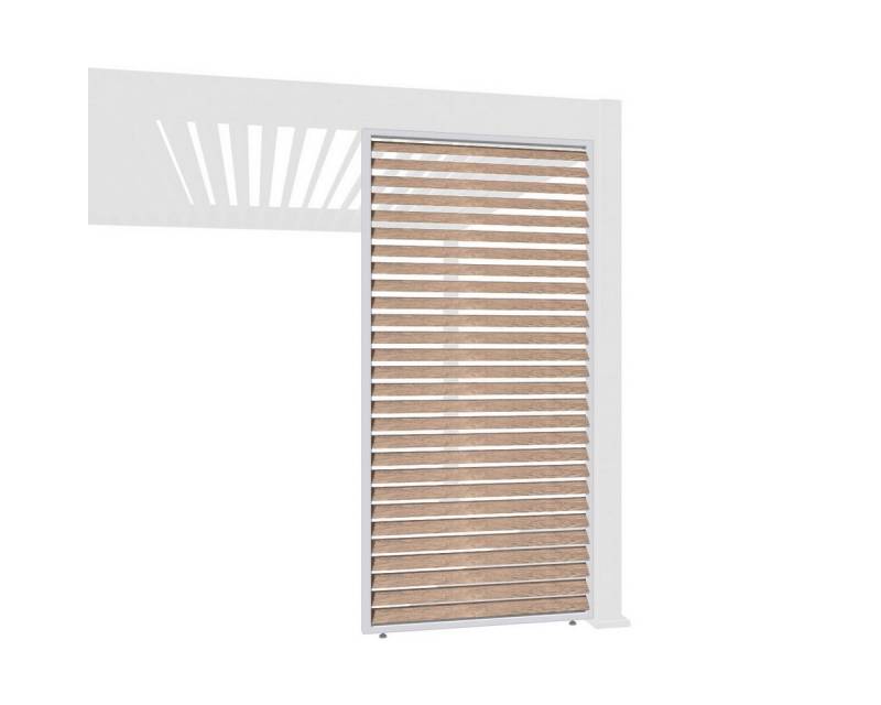Weide Pavillonseitenteil Holzoptik Lamellenwand für Pergola aus Aluminium 3 Maße, 93x234 cm von Weide