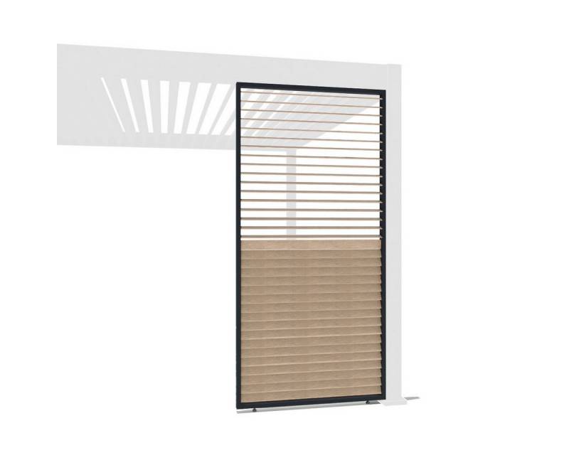 Weide Pavillonseitenteil Holzoptik Wand für Pergola drehbare Lamellen Aluminium 3 Maße von Weide