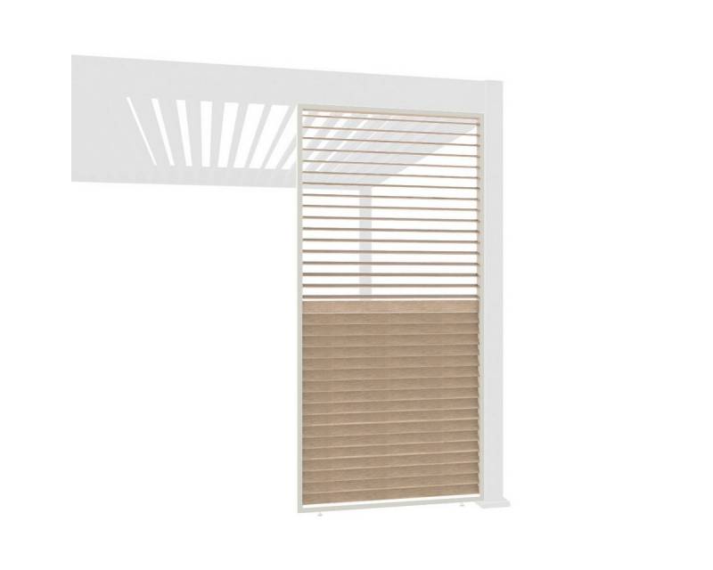 Weide Pavillonseitenteil Holzoptik Wand für Pergola drehbare Lamellen Aluminium 3 Maße, 93x234 cm von Weide