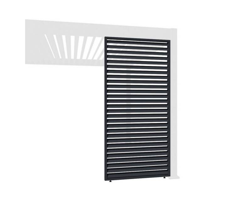 Weide Pavillonseitenteil Horizontale Lamellenwand für Pergola aus Aluminium 3 Maße Grau von Weide