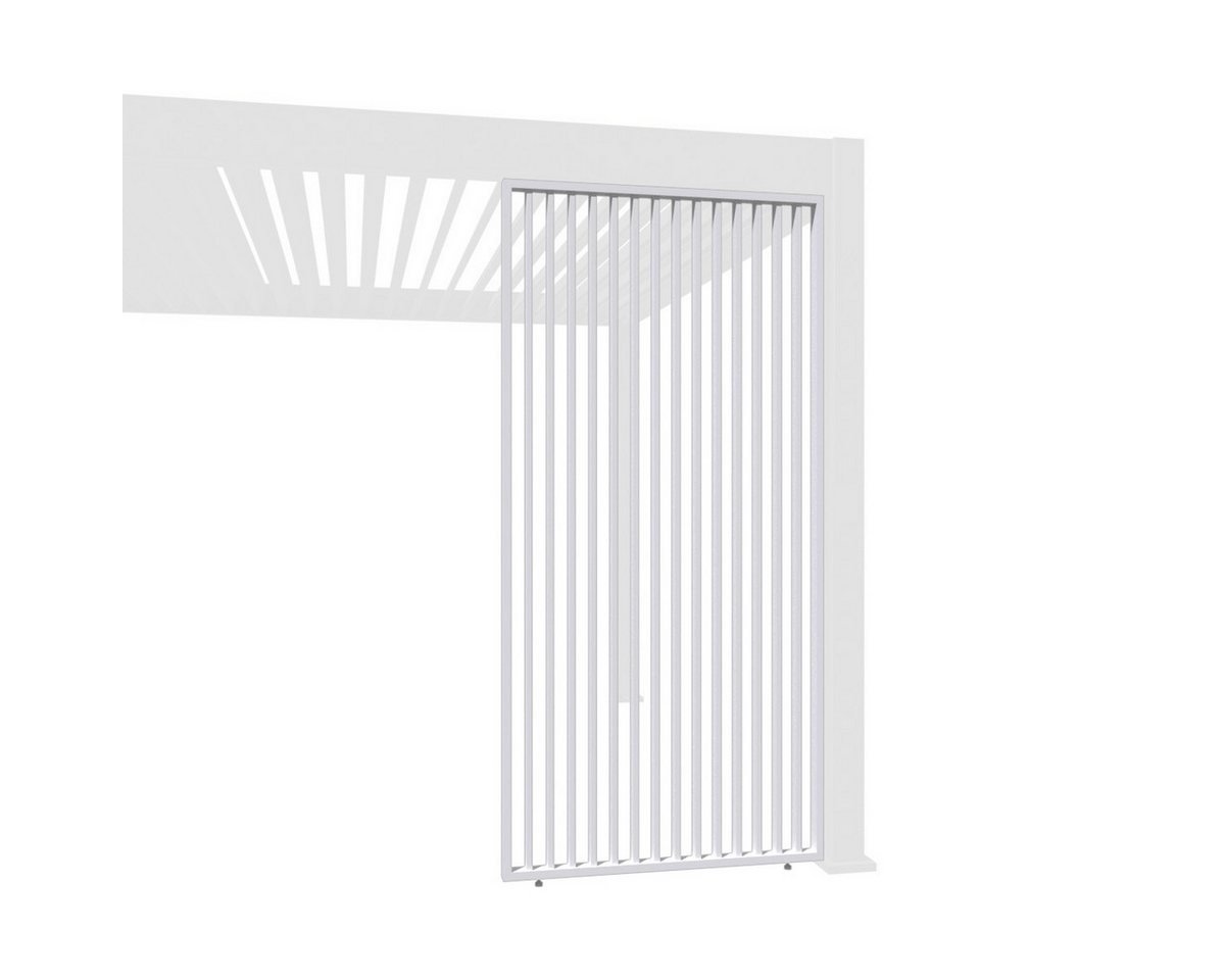 Weide Pavillonseitenteil Vertikale Lamellenwand für Pergola aus Aluminium 3 Maße Weiß von Weide
