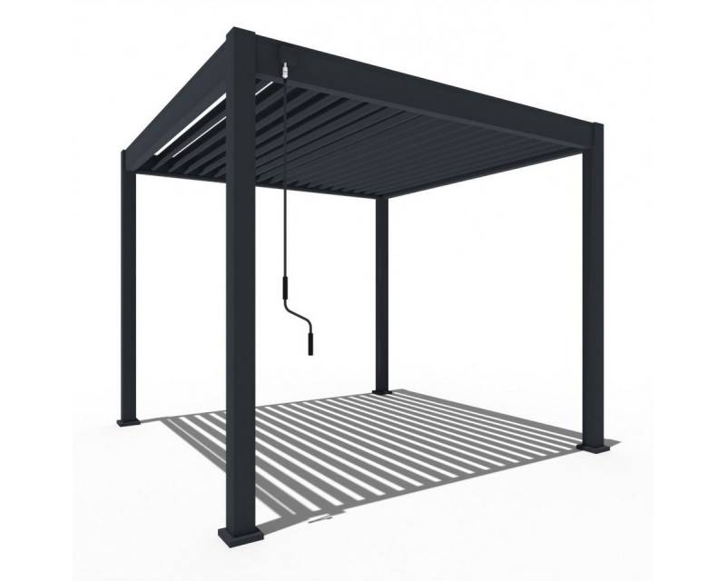 Weide Pergola Classic Pavillon Terrassenüberdachung Aluminium 3 x 3 M anthrazit, BxTxH: 300x300x255 cm von Weide