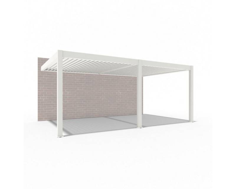 Weide Pergola Deluxe Plus Elektrisch Wand Pavillon Terrassenüberdachung Alu LED 4x6 von Weide