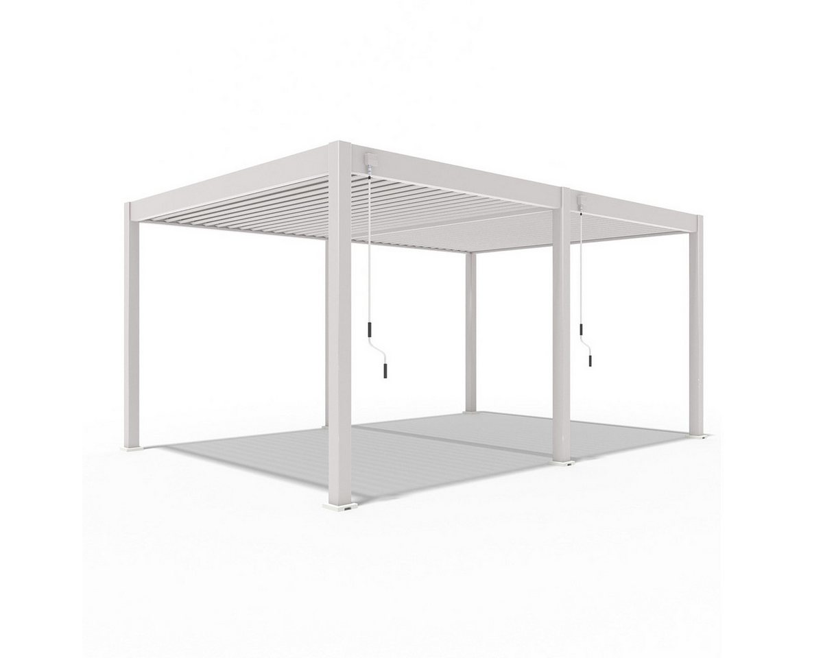 Weide Pergola Deluxe Voll-Alu Pergola 3,6 x 5,3 M Ivory Sand Lamellendach, BxTxH: 530x360x255 cm Weide Pergola Deluxe Voll-Alu Pergola 3,6 x 5,3 M Ivory Sand Lamellendach, BxTxH: 530x360x255 cm von Weide