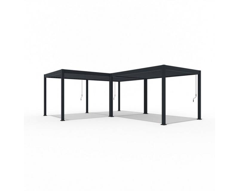 Weide Pergola Deluxe Pavillon Terrassenüberdachung Aluminium 6 x 7 M +Verbindung 3 M, BxTxH: 700x600x255 cm von Weide