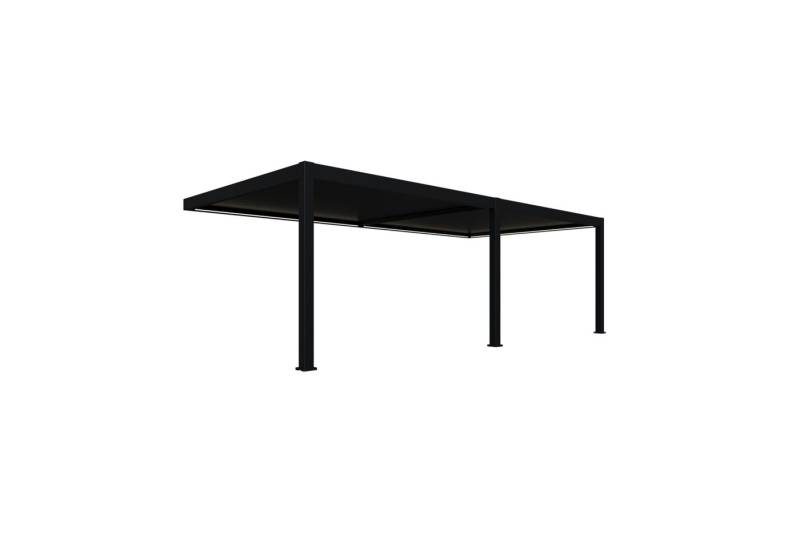 Weide Pergola Deluxe Plus Elektrisch Wand Pavillon Terrassenüberdachung Alu LED 4x8, BxTxH: 400x800x255 cm von Weide