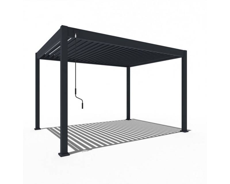 Weide Pergola Classic Pavillon Terrassenüberdachung Aluminium 3 x 4 M anthrazit, BxTxH: 300x400x255 cm von Weide