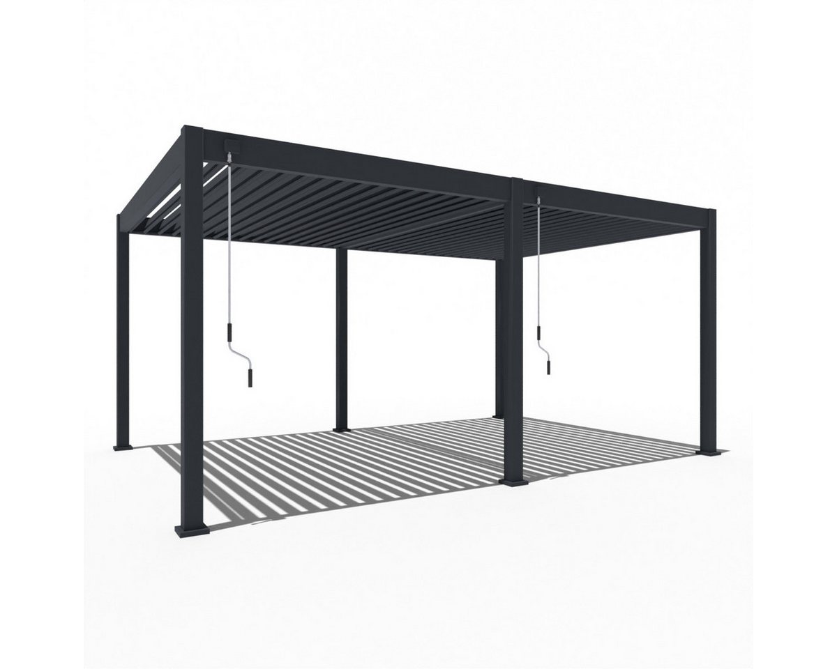 Weide Pergola Deluxe Voll-Alu Pavillon 3,6 x 5,3 M anthrazit Pergola von Weide