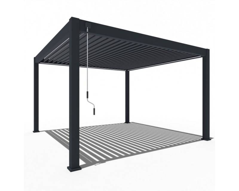 Weide Pergola Deluxe Plus Pavillon Terrassenüberdachung Aluminium 4 x 4 M anthrazit, BxTxH: 400x400x255 cm von Weide