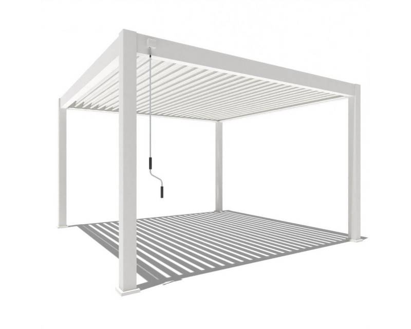 Weide Pergola Deluxe Plus Pavillon Terrassenüberdachung Aluminium 4 x 4 M weiß, BxTxH: 400x400x255 cm von Weide