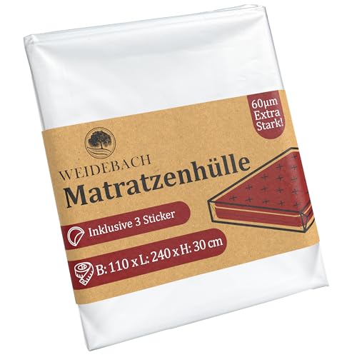 WEIDEBACH® robuste Matratzenhülle, Matratzenbeutel für 90 x 200 cm Singlematratzen, Aufbewahrungstasche für Matratzen für Lagerung & Transport, Matratzen Schutzhülle gegen Gerüche & Feuchtigkeit von Weidebach