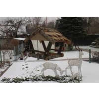 Vogelhaus Vogelfutterhaus Futterspender Vogelhäuschen Futterhaus Futterhäuschen Birke Handarbeit von Weidenhandel