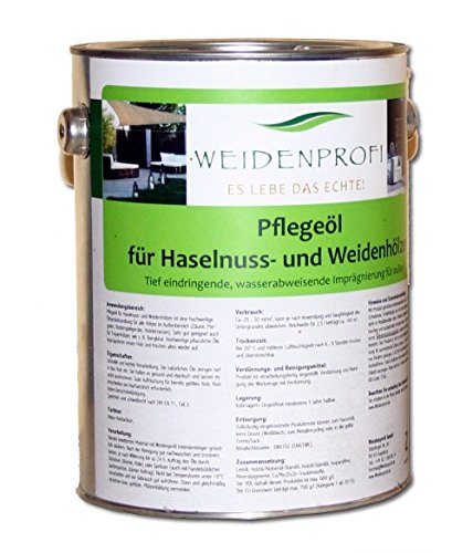 WEIDENPROFI Pflegeöl, für Weidenzäune, Haselnusszäune, Robinienzäune und Holzzäune und -Möbel, mit 2500 ml Inhalt von WEIDENPROFI