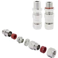 Weidmüller 1185120000 Kabelverschraubung mit Dichtung, mit Zugentlastung 1'' NPT Messing (vernickel von Weidmüller
