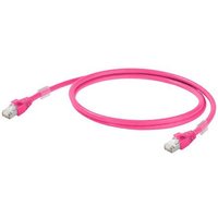 Weidmüller 1201270002 RJ45 Netzwerkkabel, Patchkabel CAT 6a S/FTP 0.20m Magenta UL-zertifiziert 1St. von Weidmüller