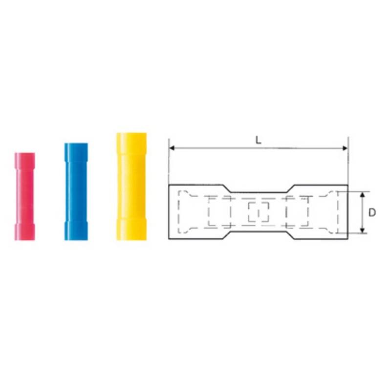 Weidmüller Stoßverbinder Weidmüller 9200500000 Stoßverbinder 1.5 mm² 2.5 mm² Vollisoliert Blau, LIB 2,5B25 VF von Weidmüller