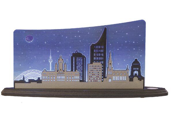 Weigla® Holzkunst Die Motivleuchte „Leipzig Panorama“ 3 D Effect von Weigla® Holzkunst