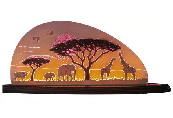 Weigla® Holzkunst Die Motivleuchte „Safari“ 3 D Effect von Weigla® Holzkunst