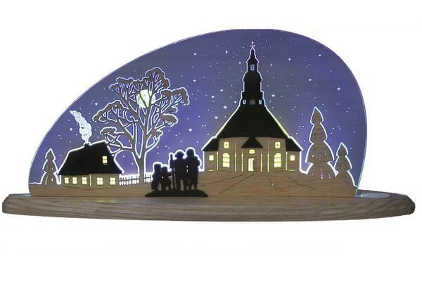 Weigla® Holzkunst Die Motivleuchte „Seiffener Kirche“ 3 D Effect aus dem Erzgebirge von Weigla® Holzkunst