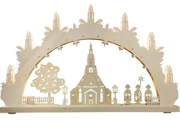 Weigla® Holzkunst Kleiner Schwibbogen "Seiffener Kirche" 7 flammig LED Beleuchtung von Weigla® Holzkunst