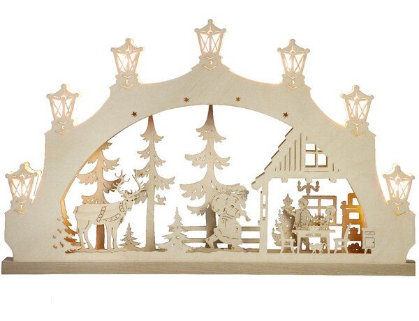 Weigla® Holzkunst Kleiner Schwibbogen "Weihnachtsabend" 7 flammig LED Beleuchtung von Weigla® Holzkunst