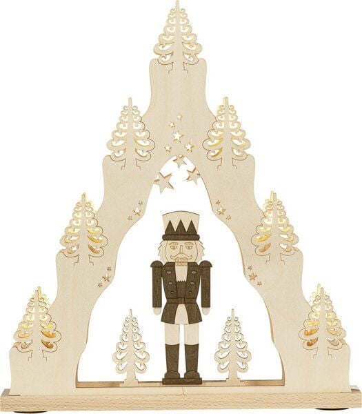 Weigla® Holzkunst Moderne LED- Lichterspitze 7 flg. " Nussknacker" von Weigla® Holzkunst